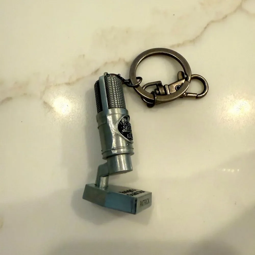 Silver Microphone Keychain